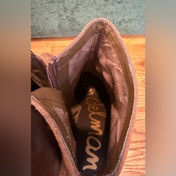 Sam Edelman Blake Brown Suede Ankle Boots Block Heel Size 10 - Picture 7 of 10